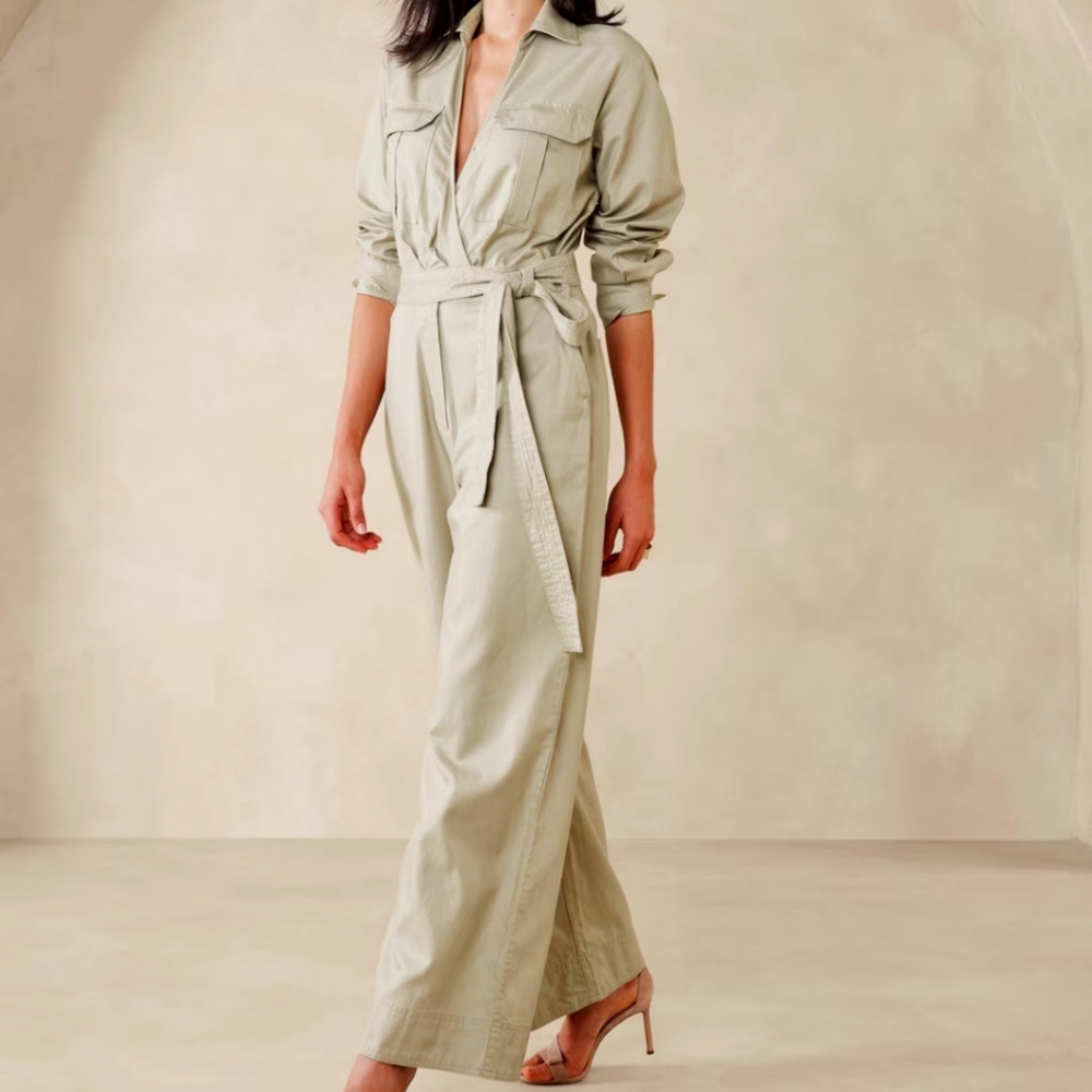 BRF tan, twill jumpsuit